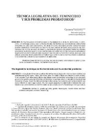 Técnica legislativa del feminicidio y sus problemas probatorios / Carmen Vázquez | Biblioteca Virtual Miguel de Cervantes