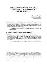Sobre el concepto de violencia de género y su relevancia para el derecho / Francesca Poggi | Biblioteca Virtual Miguel de Cervantes