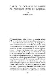 Carta de Octavio de Romeu al profesor Juan de Mairena / por Eugenio d'Ors | Biblioteca Virtual Miguel de Cervantes