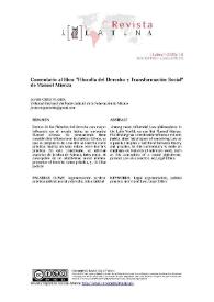 Comentario al libro "Filosofía del Derecho y transformación social" de Manuel Atienza / Javier Ortiz Flores | Biblioteca Virtual Miguel de Cervantes