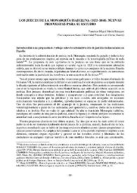 Los jueces de la Monarquía isabelina (1833-1868). Nuevas propuestas para su estudio / Francisco Miguel Martín Blázquez | Biblioteca Virtual Miguel de Cervantes