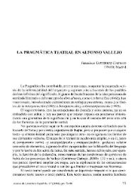 La pragmática teatral en Alfonso Vallejo / Francisco Gutiérrez Carbajo | Biblioteca Virtual Miguel de Cervantes