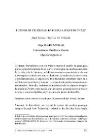 Tiempos de celeridad: la poesía a golpe de "tweet" / Olga Elwes Aguilar | Biblioteca Virtual Miguel de Cervantes