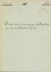 Decreto sobre el modo de juzgar a los diputados por abusos de libertad de imprenta (1821) | Biblioteca Virtual Miguel de Cervantes