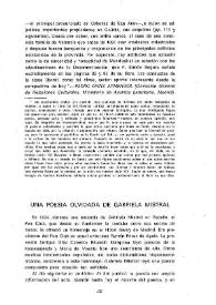 Una poesía olvidada de Gabriela Mistral / Pilar Lago de Lapesa | Biblioteca Virtual Miguel de Cervantes