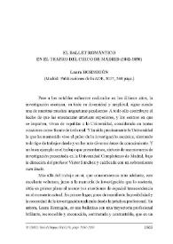 Hormigón, Laura: "El ballet romántico en el Teatro del Circo de Madrid (1842-1850)". Madrid: Publicaciones de la ADE, 2017, 568 págs. [Reseña] / Laura Hormigón | Biblioteca Virtual Miguel de Cervantes