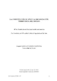 La Constitución de 1876 y la organización territorial del Estado / Joaquín Varela Suanzes-Carpegna | Biblioteca Virtual Miguel de Cervantes