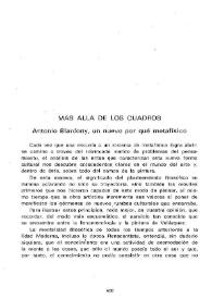 Más allá de los cuadros. Antonio Blardony, un nuevo por qué metafísico / Enrique Pajón Mecloy | Biblioteca Virtual Miguel de Cervantes