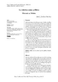 La retórica como política / José J. Jiménez Sánchez | Biblioteca Virtual Miguel de Cervantes