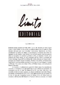 Editorial Límits (Andorra la Vella, 1993- ) [Semblanza] / Josep Mengual | Biblioteca Virtual Miguel de Cervantes