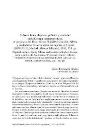 Cultura física, deporte, política y sociedad en la Europa contemporánea / Rafael Fernández Sirvent | Biblioteca Virtual Miguel de Cervantes