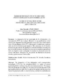 Modos de interacción en el discurso institucional educativo sobre las TIC / Lina Marcela Liñán Durán | Biblioteca Virtual Miguel de Cervantes