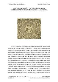 Alfonso Salmerón, cofundador jesuita y otros olvidos de la historia de la Compañía / Francisco José Aranda Pérez | Biblioteca Virtual Miguel de Cervantes