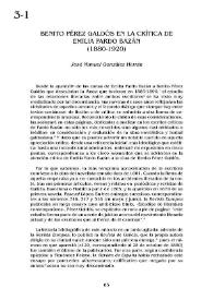 Benito Pérez Galdós en la crítica de Emilia Pardo Bazán (1880-1920) / José Manuel González Herrán | Biblioteca Virtual Miguel de Cervantes