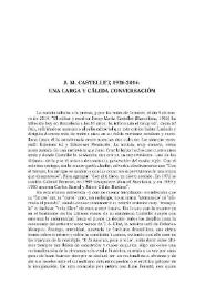 J. M. Castellet, 1926-2014: una larga y cálida conversación / Laureano Bonet | Biblioteca Virtual Miguel de Cervantes