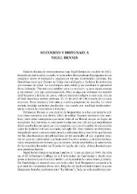 Recuerdo y homenaje a Nigel Dennis / Enrique Selva Roca de Togores | Biblioteca Virtual Miguel de Cervantes
