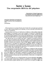 Sartre y Lacan. Una comprensión dialéctica del psiquismo / José Luis Herrera Zavaleta | Biblioteca Virtual Miguel de Cervantes