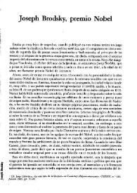 Joseph Brodsky, premio Nobel / Jorge Uscatescu | Biblioteca Virtual Miguel de Cervantes