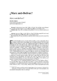 ¿Marx anti-Bolívar? / Pedro Ribas | Biblioteca Virtual Miguel de Cervantes