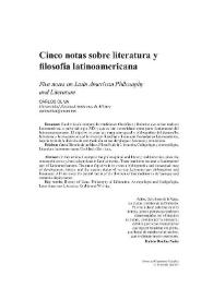 Cinco notas sobre literatura y filosofía latinoamericana / Carlos Oliva | Biblioteca Virtual Miguel de Cervantes