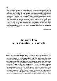 Umberto Eco : de la semiótica a la novela / Manuel Sito Alba | Biblioteca Virtual Miguel de Cervantes