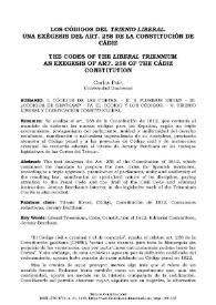 Los códigos del Trienio liberal. Una exégesis del art. 258 de la Constitución de Cádiz / Carlos Petit | Biblioteca Virtual Miguel de Cervantes