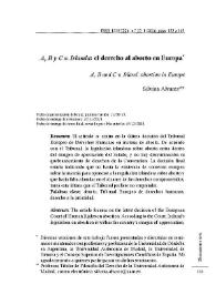 A, B y C v. Irlanda: el derecho al aborto en Europa / Silvina Álvarez | Biblioteca Virtual Miguel de Cervantes