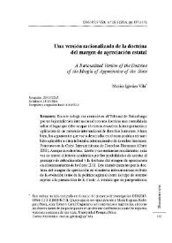 Una versión racionalizada de la doctrina del margen de apreciación estatal / Marisa Iglesias Vila | Biblioteca Virtual Miguel de Cervantes