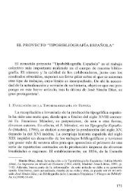 El Proyecto "Tipobibliografía Española" / Fermín de los Reyes Gómez | Biblioteca Virtual Miguel de Cervantes