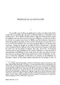 Políticas de la traducción / Dámaso López García | Biblioteca Virtual Miguel de Cervantes