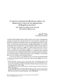 El tránsito en España del liberalismo clásico a la democracia / Juan B. Vilar | Biblioteca Virtual Miguel de Cervantes