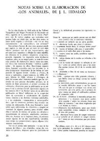 Notas sobre la elaboración de “Los animales”, de J. L. Hidalgo / José Manuel González Herrán | Biblioteca Virtual Miguel de Cervantes