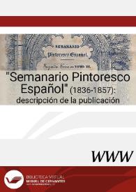 "Semanario pintoresco español" (1836-1857) : descripción de la publicación / por María José Alonso Seoane | Biblioteca Virtual Miguel de Cervantes