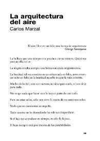 La arquitectura del aire / Carlos Marzal | Biblioteca Virtual Miguel de Cervantes