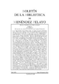 Boletín de la Biblioteca de Menéndez Pelayo. Año XCII, enero-diciembre 2016  | Biblioteca Virtual Miguel de Cervantes