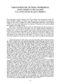 Variaciones de un tema novelesco: "Doña Perfecta" de Galdós y "El intruso" de Blasco Ibáñez / Rosa Eugenia Montes Doncel | Biblioteca Virtual Miguel de Cervantes