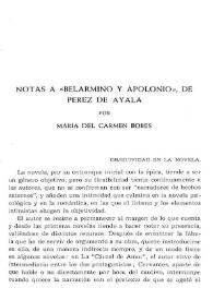 Notas a "Belarmino y Apolonio" de Pérez de Ayala / por María del Carmen Bobes | Biblioteca Virtual Miguel de Cervantes