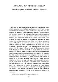 Andalucía : una tertulia de raíces (tras los orígenes musicales del cante flamenco) / Félix Grande | Biblioteca Virtual Miguel de Cervantes