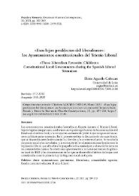 "Esos hijos predilectos del liberalismo": los Ayuntamientos constitucionales del Trienio Liberal / Elena Aguado Cabezas | Biblioteca Virtual Miguel de Cervantes