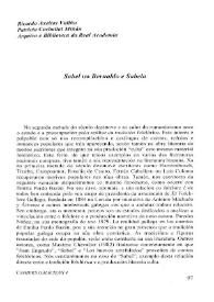 "Sabel" ou "Bernaldo e Sabela" / Ricardo Axeitos Valiño y Patricia Carballal Miñán | Biblioteca Virtual Miguel de Cervantes