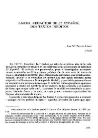 Larra, redactor de "El Español". Dos textos inéditos / Ana M.ª Freire López | Biblioteca Virtual Miguel de Cervantes