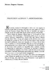 Francisco Alemán y "Monteagudo" / Mariano Baquero Goyanes | Biblioteca Virtual Miguel de Cervantes