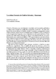 La crítica literaria de Galdós: historia y literatura / Isabel Navas Ocaña | Biblioteca Virtual Miguel de Cervantes