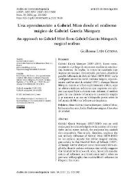 Una aproximación a Gabriel Miró desde el realismo mágico de Gabriel García Márquez  / Guillermo Laín Corona | Biblioteca Virtual Miguel de Cervantes