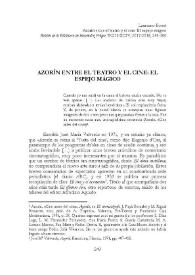 Azorín entre el teatro y el cine: el espejo mágico / Laureano Bonet | Biblioteca Virtual Miguel de Cervantes