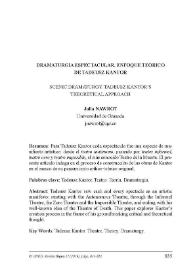 Dramaturgia espectacular. Enfoque teórico de Tadeusz Kantor / Julia Nawrot | Biblioteca Virtual Miguel de Cervantes
