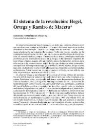 El sistema de la revolución: Hegel, Ortega y Ramiro de Maeztu / Domingo Hernández Sánchez | Biblioteca Virtual Miguel de Cervantes