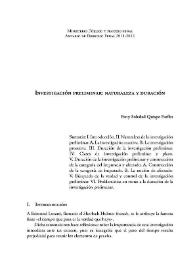 Investigación preliminar: naturaleza y duración / Fany Soledad Quispe Farfán | Biblioteca Virtual Miguel de Cervantes