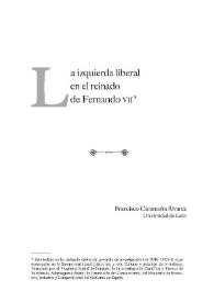 La izquierda liberal en el reinado de Fernando VII / Francisco Carantoña Álvarez | Biblioteca Virtual Miguel de Cervantes