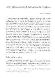 Arlt y el fundamento de la imaginación novelesca / Analía Capdevila | Biblioteca Virtual Miguel de Cervantes